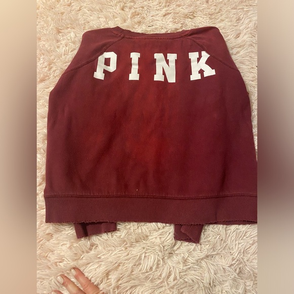 PINK Victoria’s Secret Women’s Size Large Maroon Sweatshirt - Well-Loved! - Picture 10 of 10